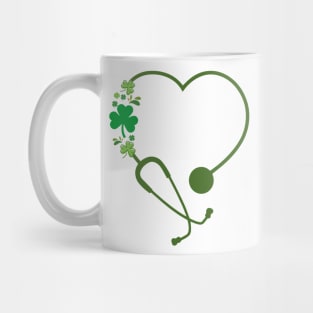 nurse St Patrick's Day Heart Stethoscope Mug
